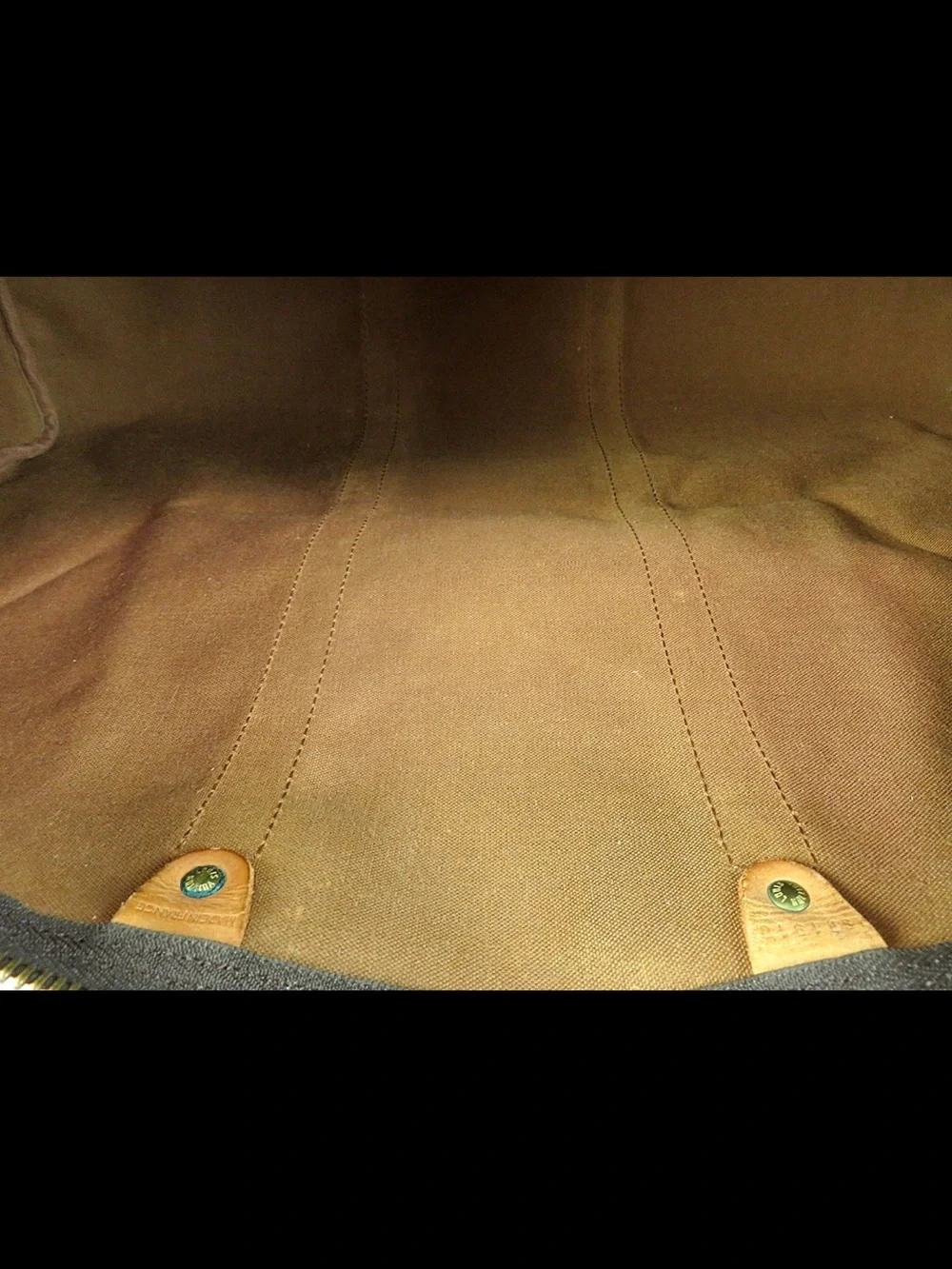 Louis Vuitton Brown Monogram Canvas Duffel with Tan Leather Trim